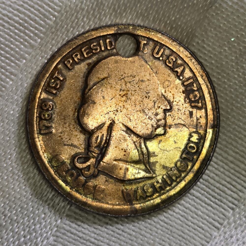 George Washington Double Overse Coin 1789-1797 Pendant Commemorative Collector
